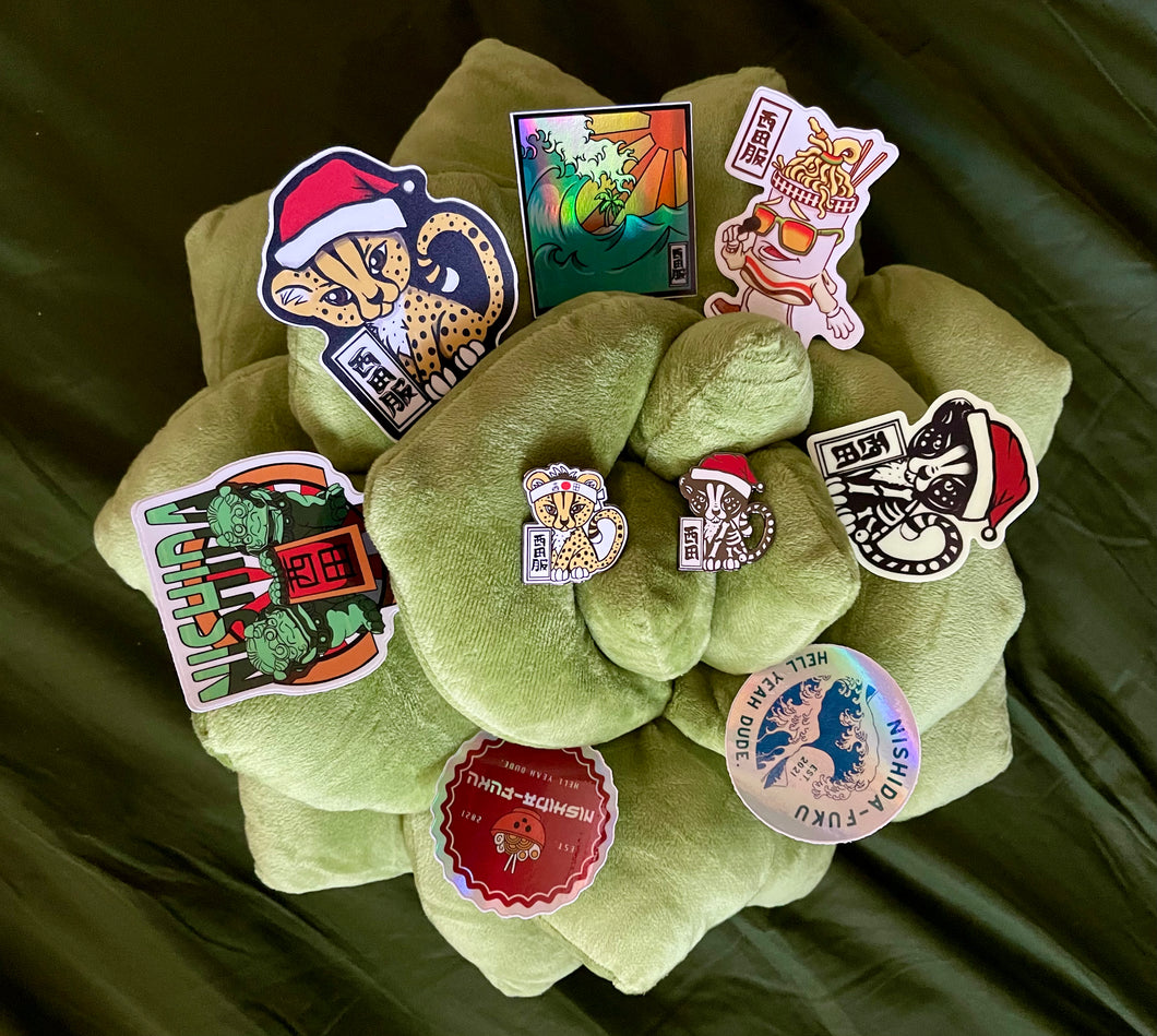 Cheetah Pins AND Sticker Bundle